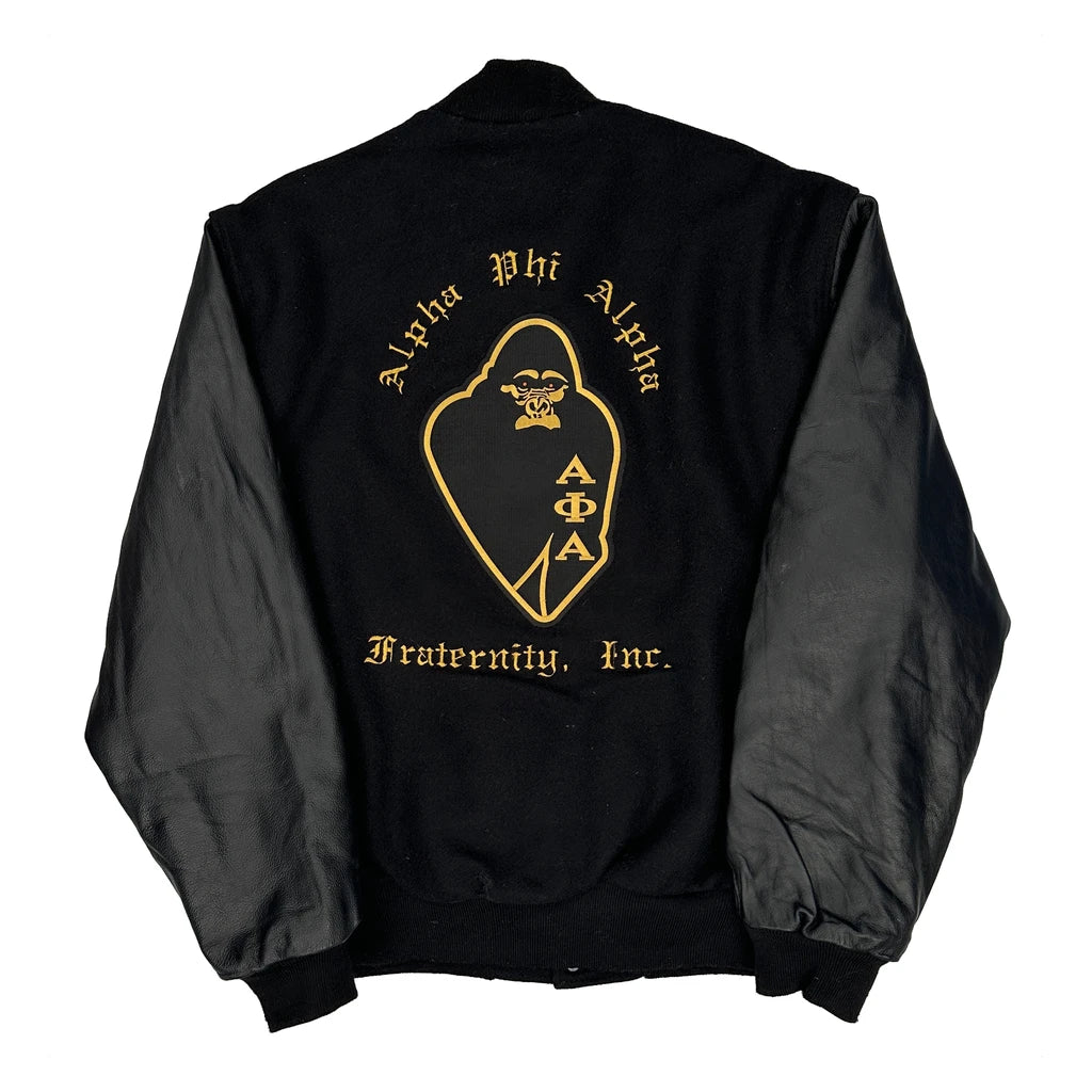 Alpha Phi Alpha Fraternity Holloway P Diddy Varsity Jacket - Large Black Wool Blend - Image 2