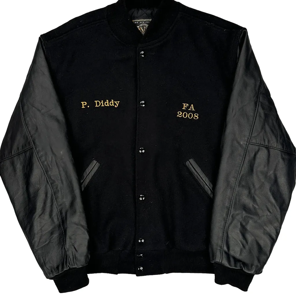 Alpha Phi Alpha Fraternity Holloway P Diddy Varsity Jacket - Large Black Wool Blend - Image 4