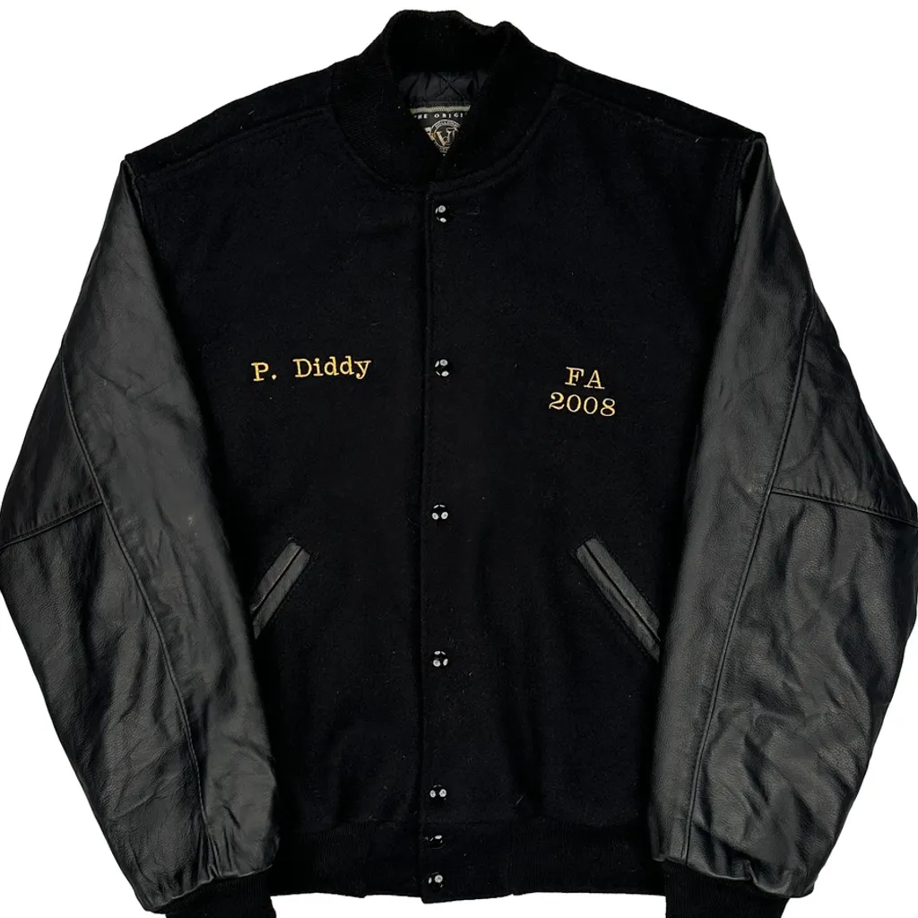 Alpha Phi Alpha Fraternity Holloway P Diddy Varsity Jacket - Large Black Wool Blend - Image 5