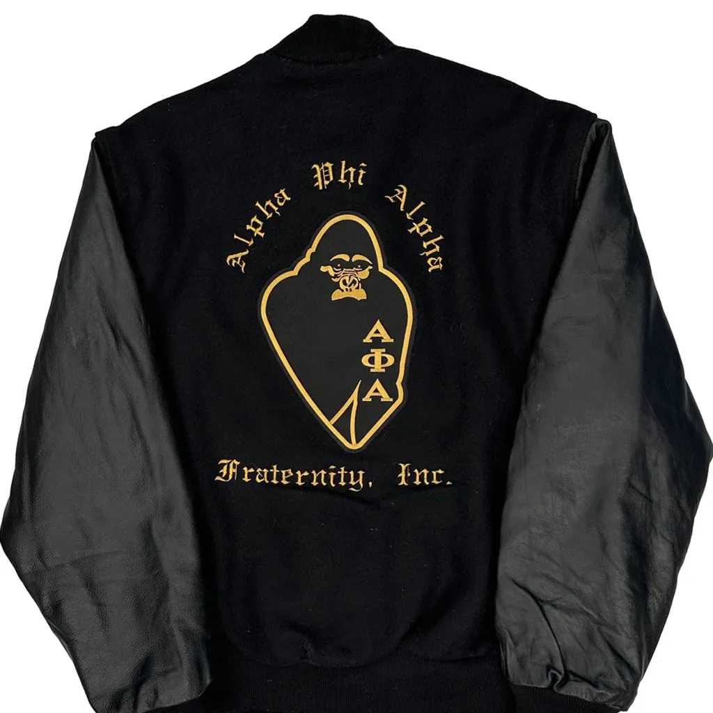 Alpha Phi Alpha Fraternity Holloway P Diddy Varsity Jacket - Large Black Wool Blend - Image 6