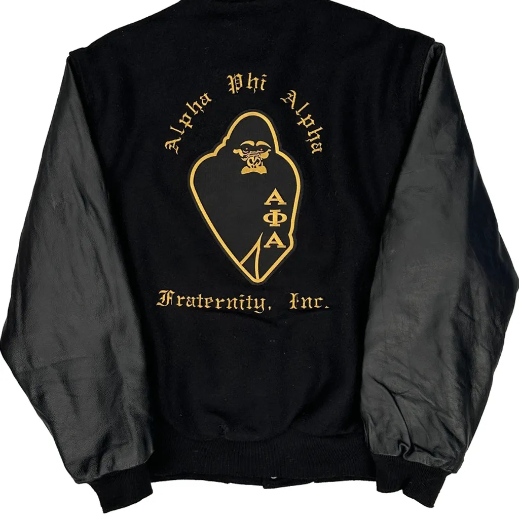Alpha Phi Alpha Fraternity Holloway P Diddy Varsity Jacket - Large Black Wool Blend - Image 7