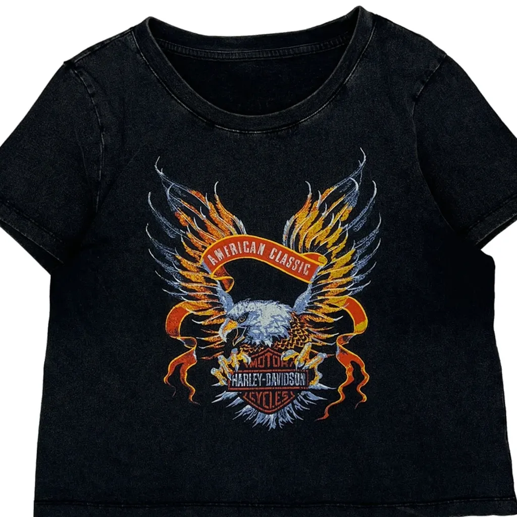 American Classic Harley Davidson Graphic T-Shirt - Medium Black Cotton - Image 5