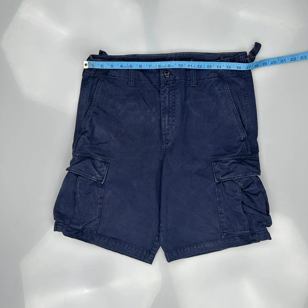 American Eagle Cargo Shorts - 34W 10L Blue Cotton - Image 3