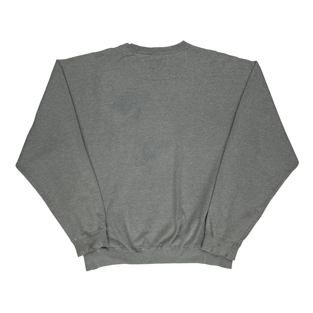 American Flag Chaps Ralph Lauren Spellout Sweatshirt - XL Grey Cotton Blend - Image 2