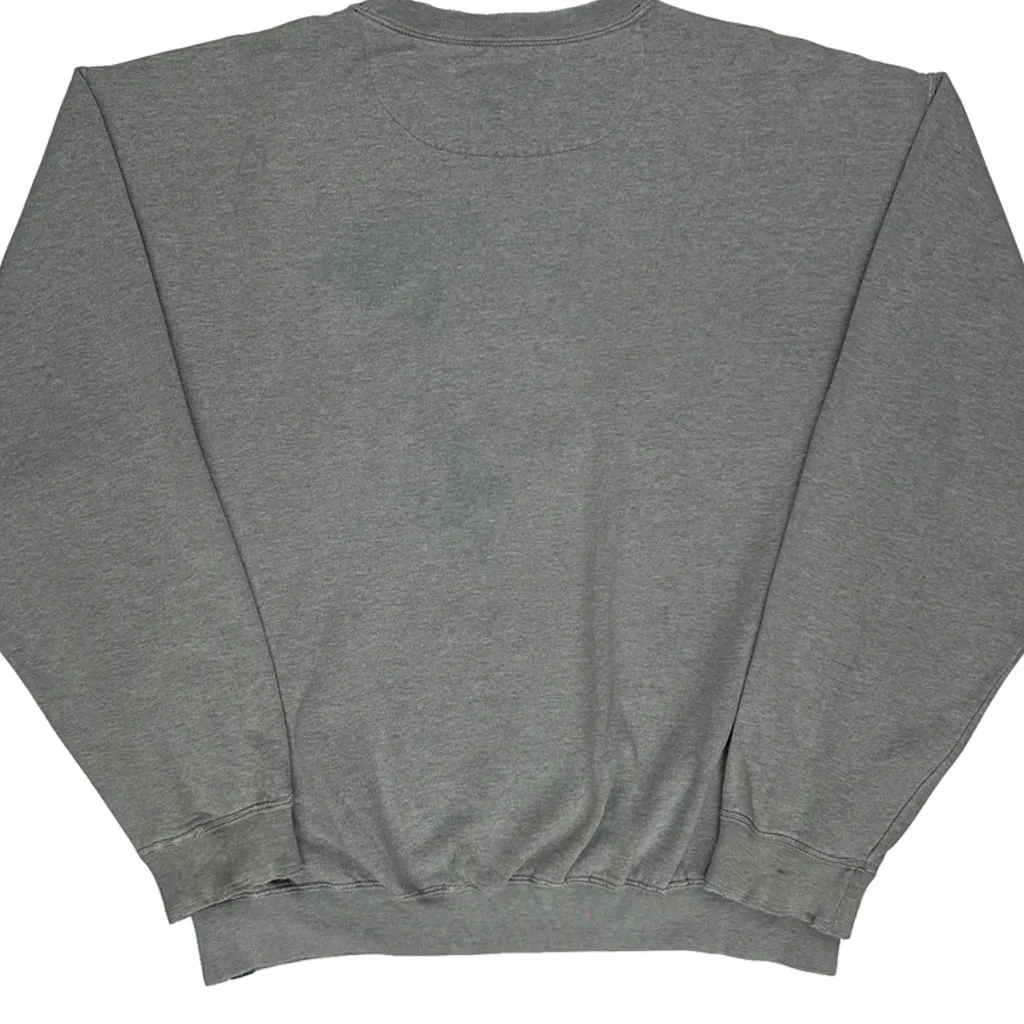 American Flag Chaps Ralph Lauren Spellout Sweatshirt - XL Grey Cotton Blend - Image 7