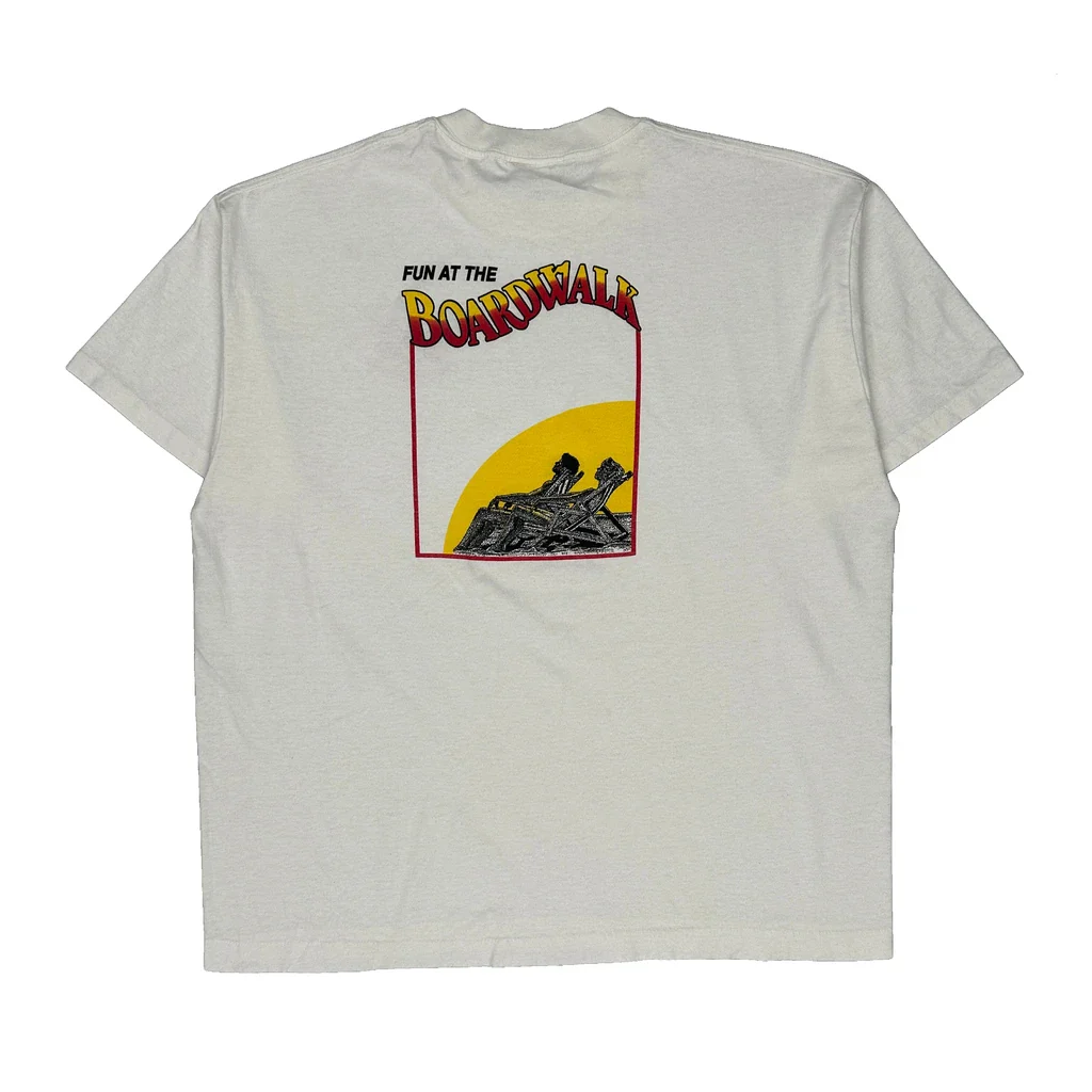 American High School Tee Jays Single Stitch T-Shirt - 2XL White Polyester Blend - Image 2