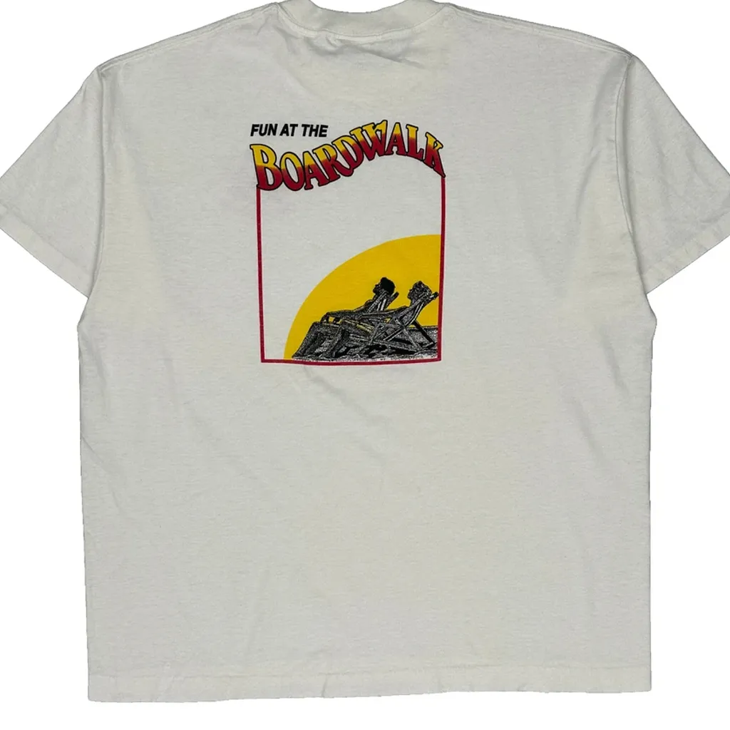 American High School Tee Jays Single Stitch T-Shirt - 2XL White Polyester Blend - Image 8