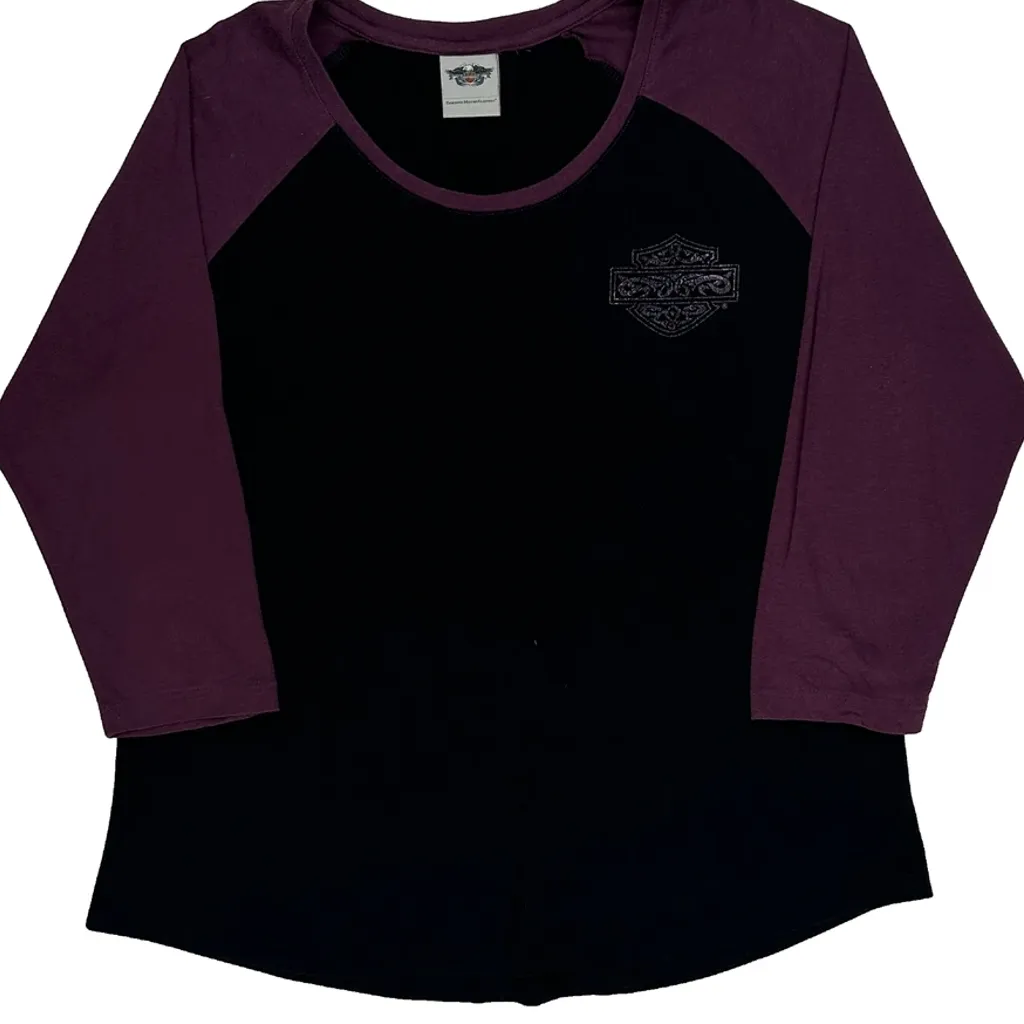 American Legend Harley Davidson Long Sleeve T-Shirt - Small Purple Cotton - Image 6