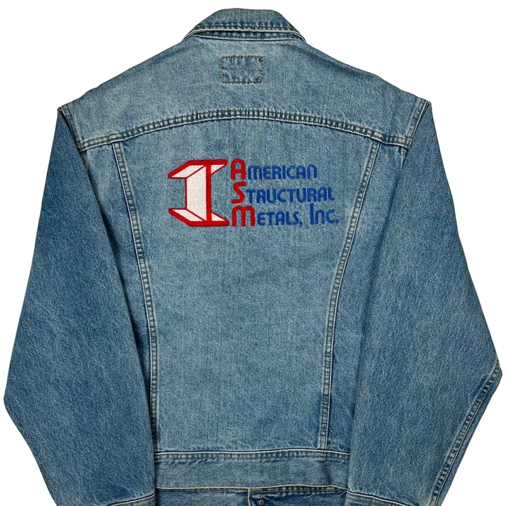 American Structural Metals Inc. Lee Graphic Denim Jacket - 3XL Blue Cotton - Image 8