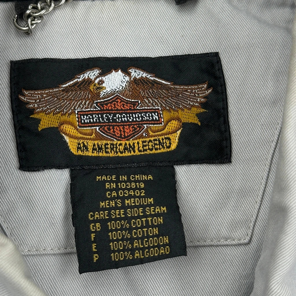 An American Legend Harley Davidson Bomber Jacket - Medium Black Cotton - Image 4