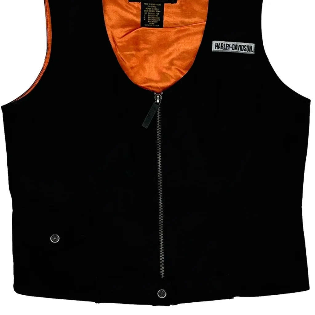 An American Legend Harley Davidson Graphic Gilet - Small Black Cotton Blend - Image 4
