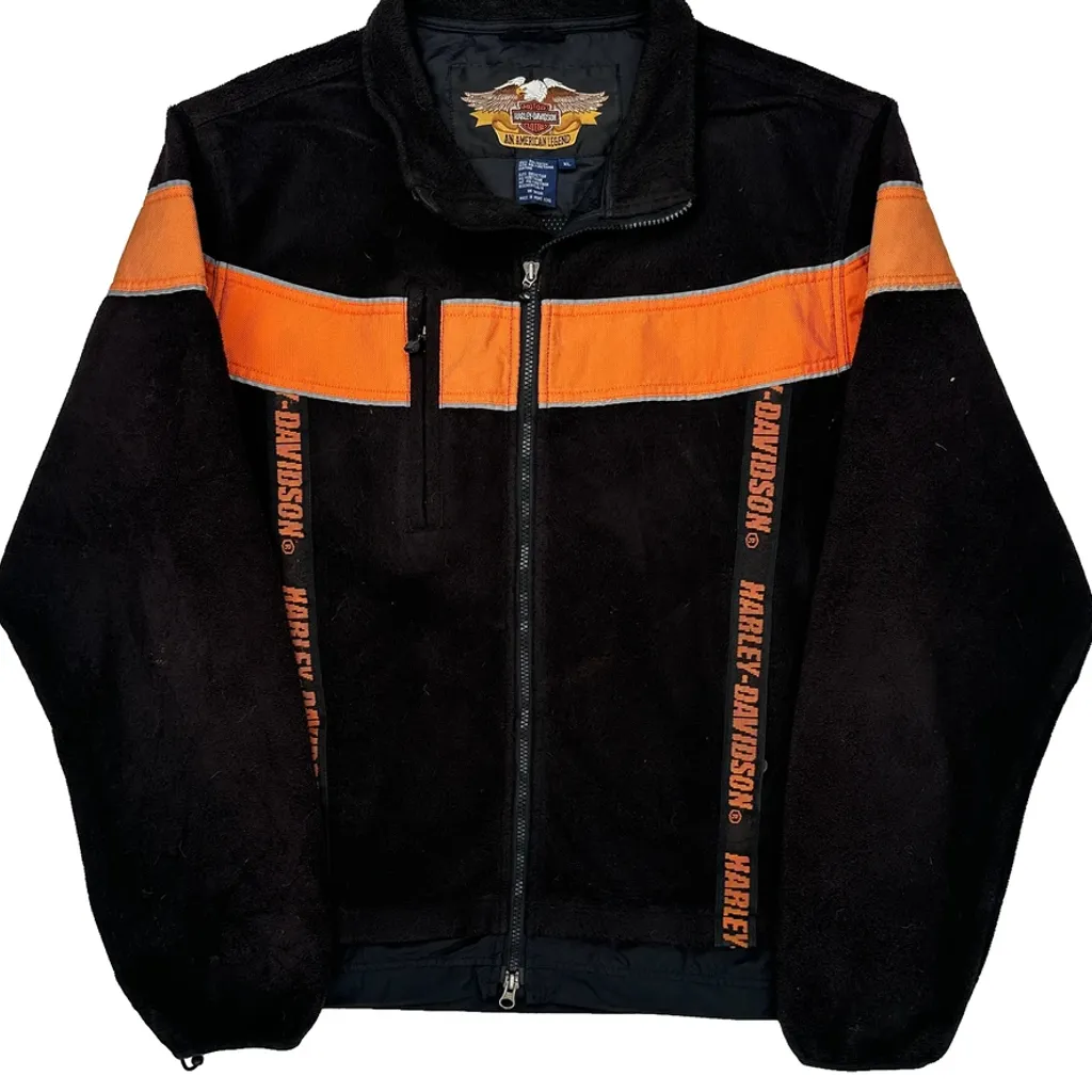 An American Legend Harley Davidson Spellout Jacket - XL Black Polyester - Image 4