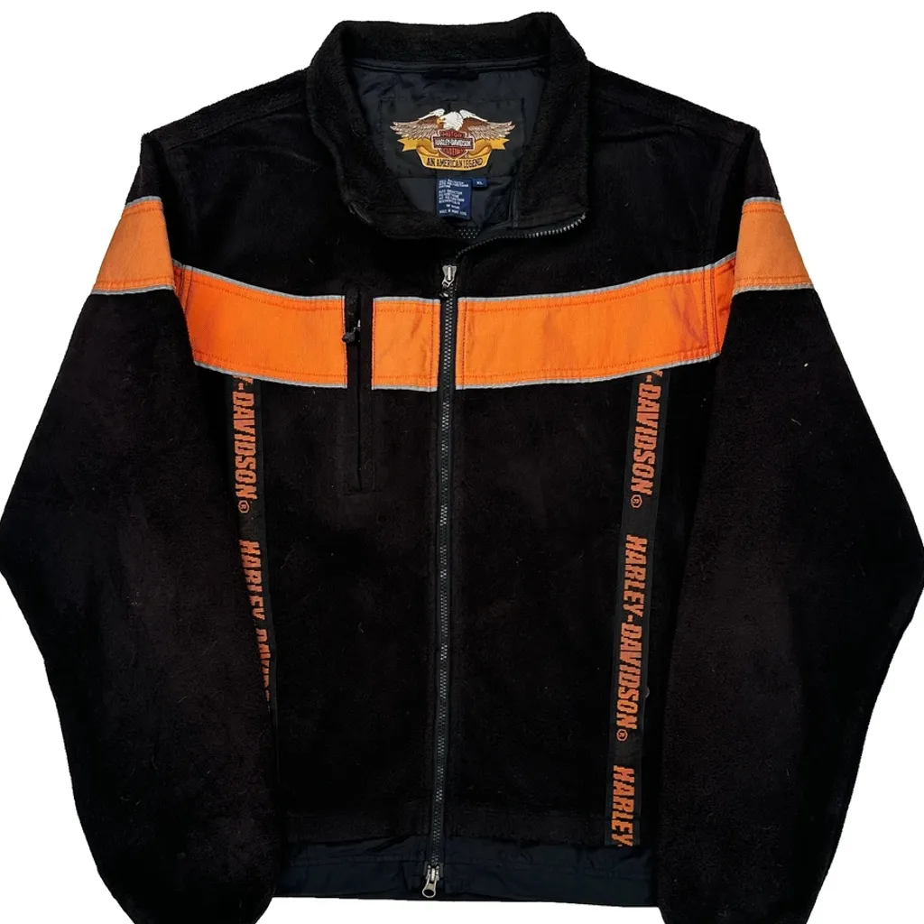An American Legend Harley Davidson Spellout Jacket - XL Black Polyester - Image 5