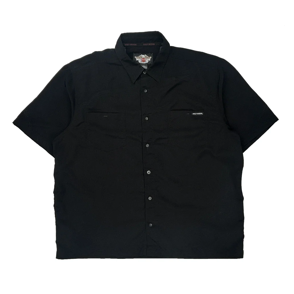 An American Legend Harley Davidson Short Sleeve Shirt - XL Black Polyester