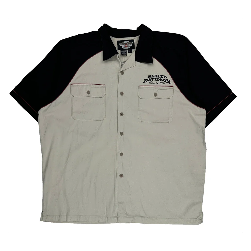 An American Legend Harley Davidson Short Sleeve Shirt - 2XL Black Cotton