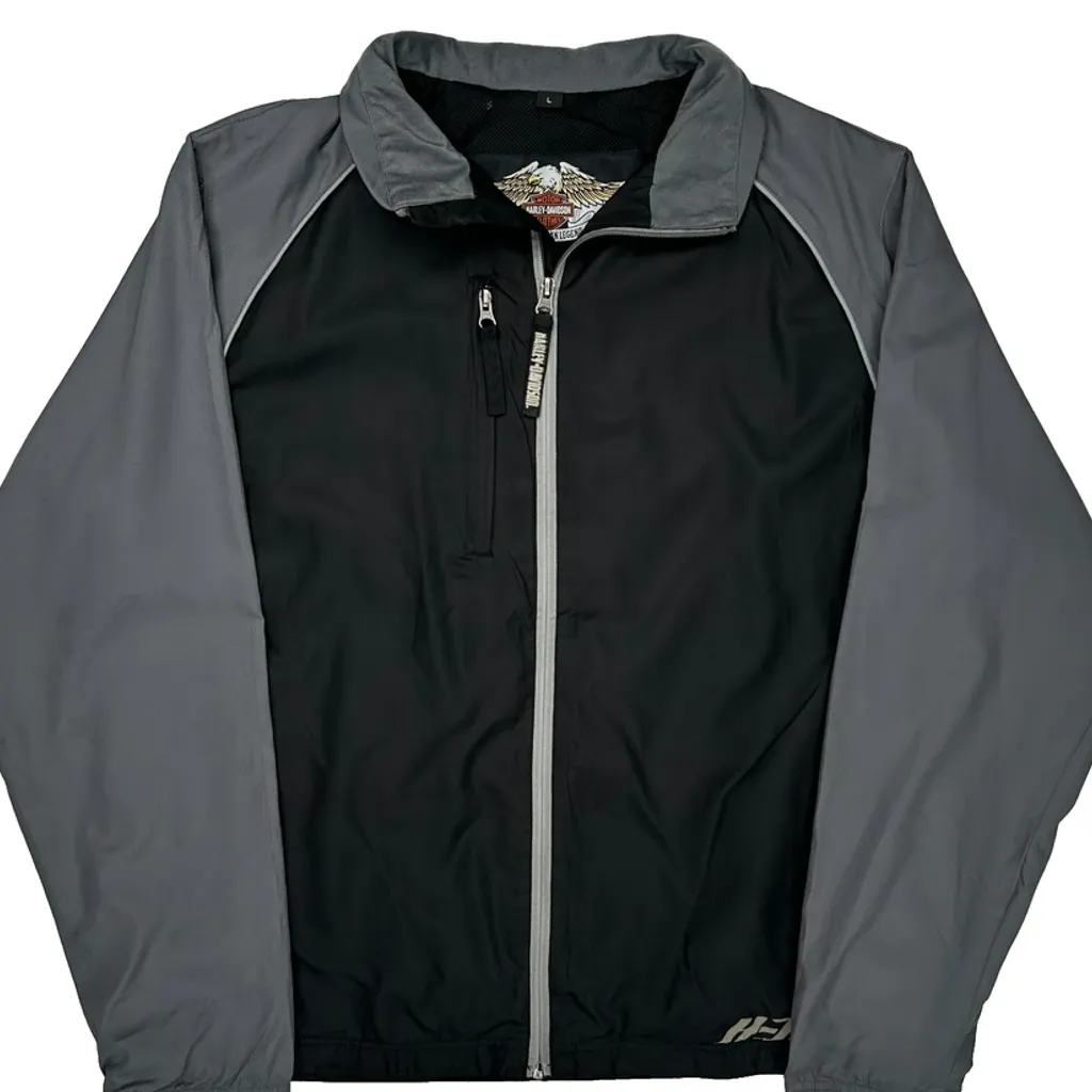 An American Legend Harley Davidson Windbreaker - Large Black Polyester - Image 4
