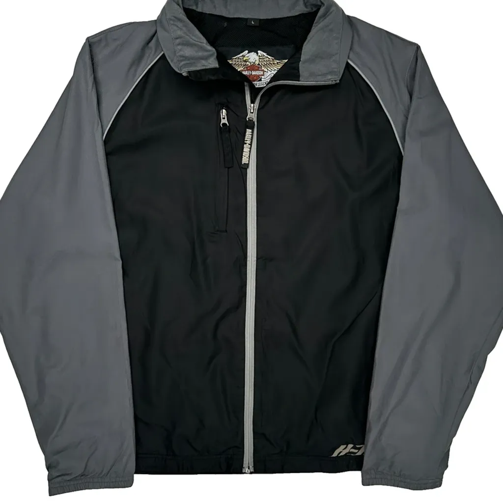 An American Legend Harley Davidson Windbreaker - Large Black Polyester - Image 5