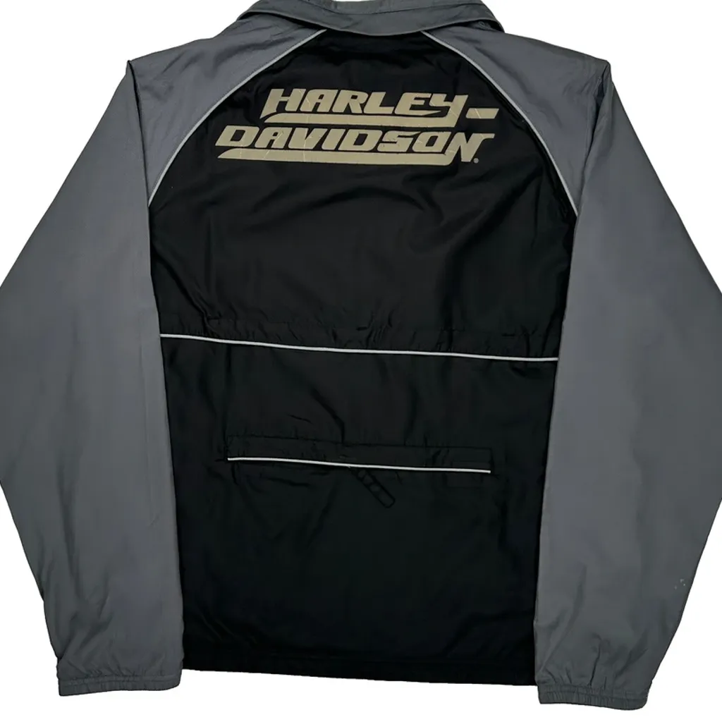An American Legend Harley Davidson Windbreaker - Large Black Polyester - Image 7