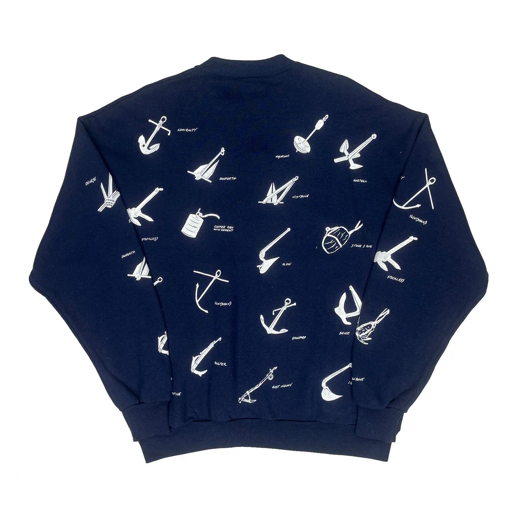 Anchor Designs Jerzees Graphic Sweatshirt - XL Navy Cotton - Image 2