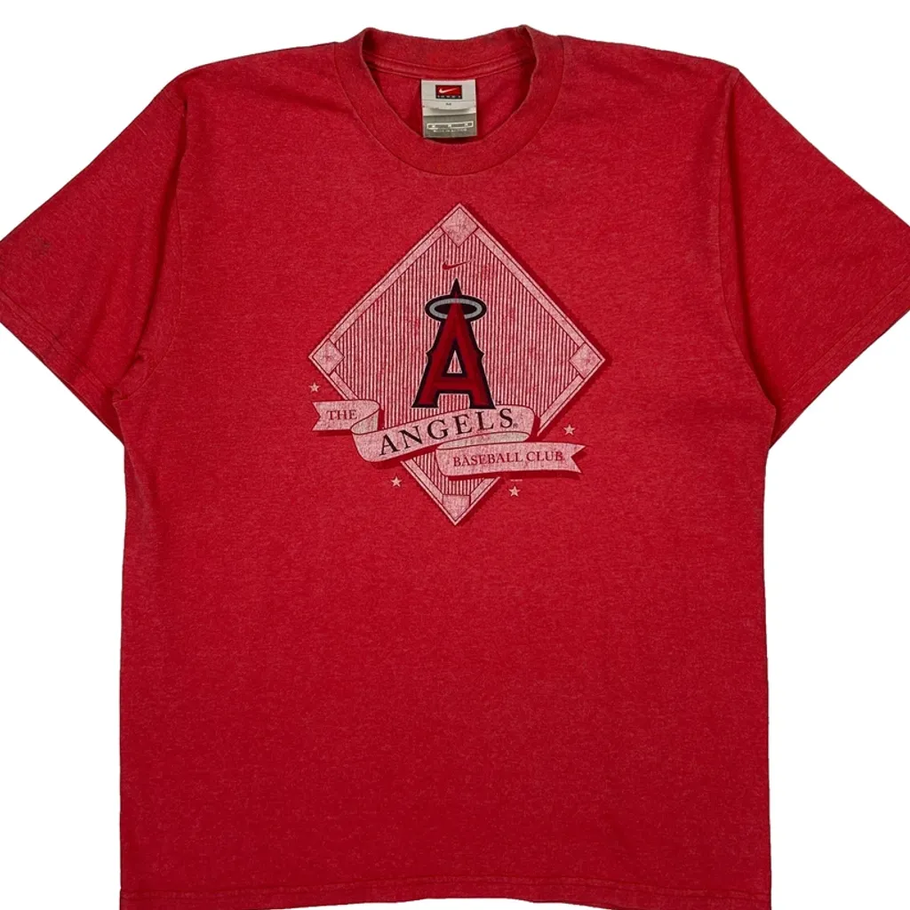 Angels Baseball Club Nike Graphic T-Shirt - Medium Red Cotton - Image 4