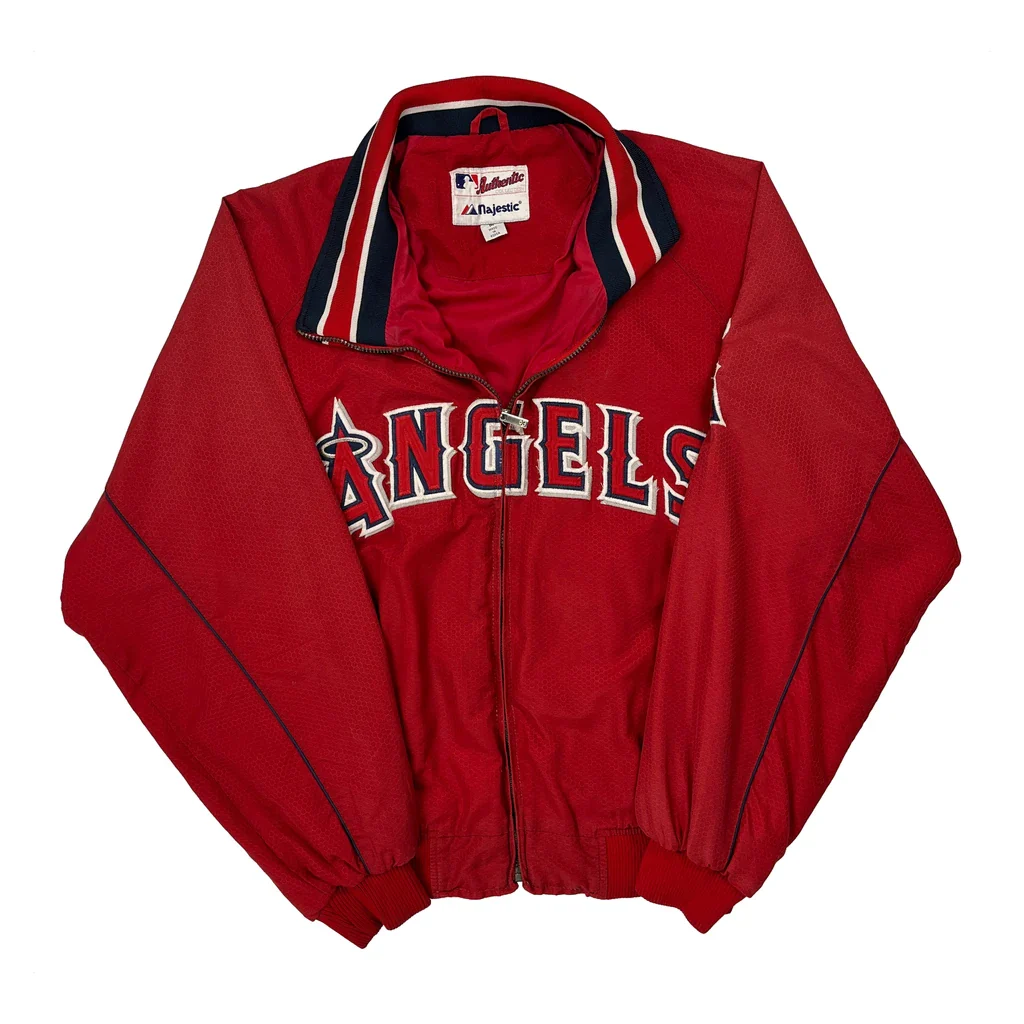 Angels Majestic Baseball Jacket - Medium Red Polyester
