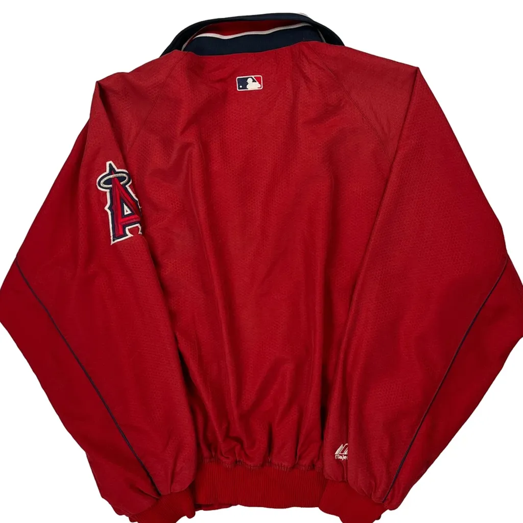 Angels Majestic Baseball Jacket - Medium Red Polyester - Image 7