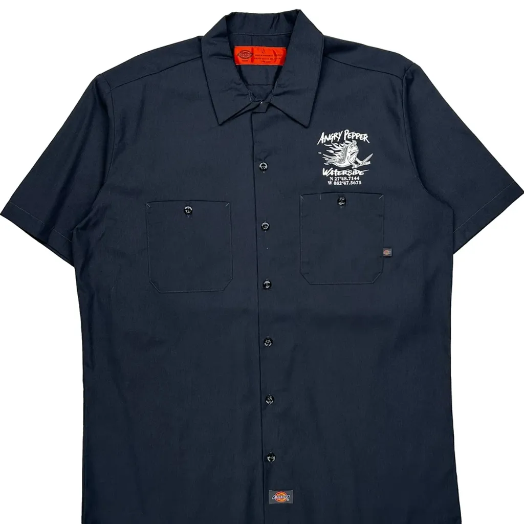 Angry Pepper Waterside Dickies Graphic Short Sleeve Shirt - Large Black Polyester Blend - Image 4