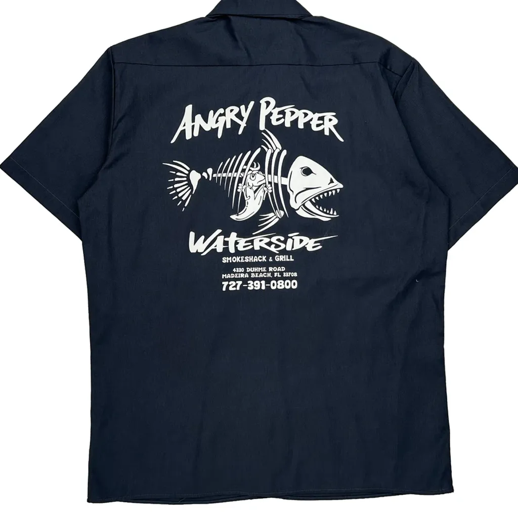Angry Pepper Waterside Dickies Graphic Short Sleeve Shirt - Large Black Polyester Blend - Image 7