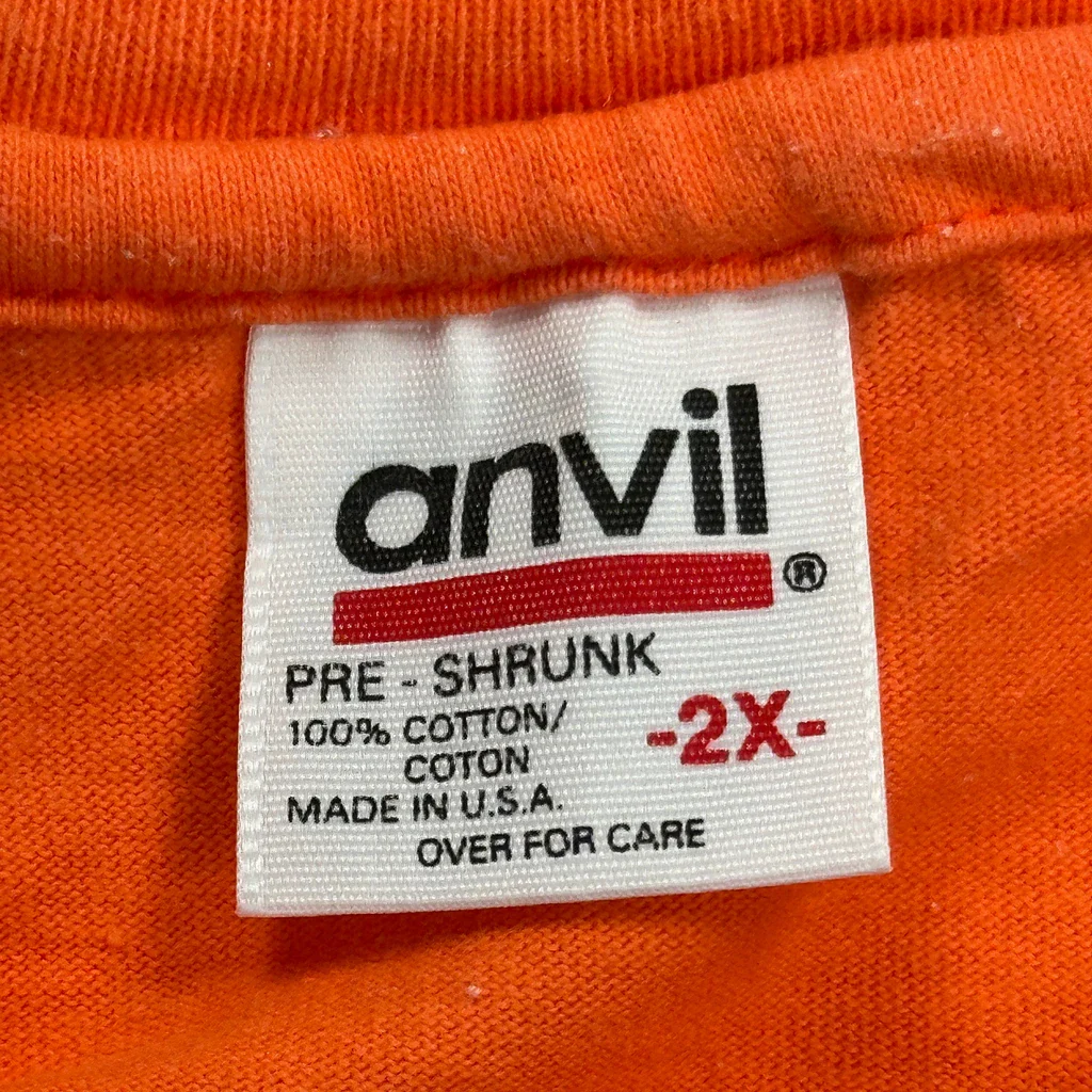Anvil Single Stitch T-Shirt - 2XL Orange Cotton - Image 3