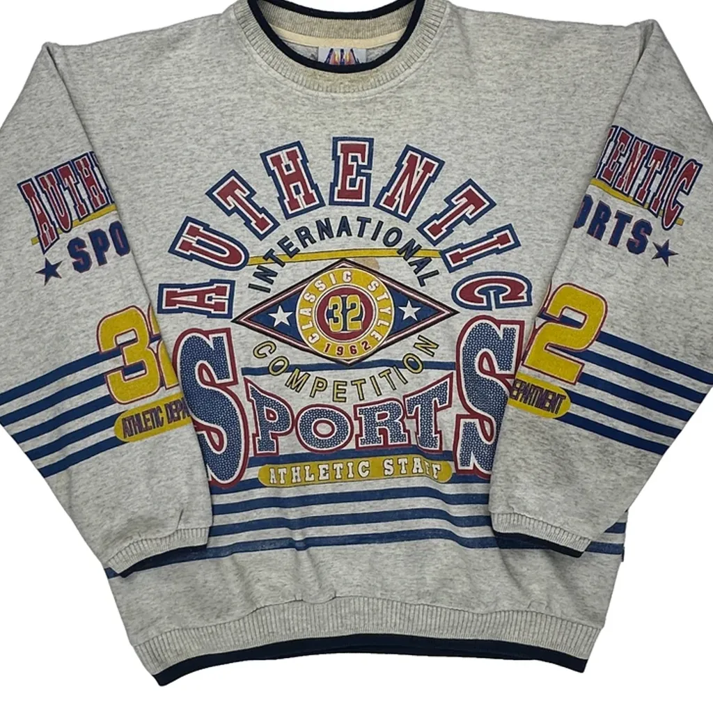 Aop Sportswear Striped Graphic Sweatshirt - Large Gray Cotton - Image 6