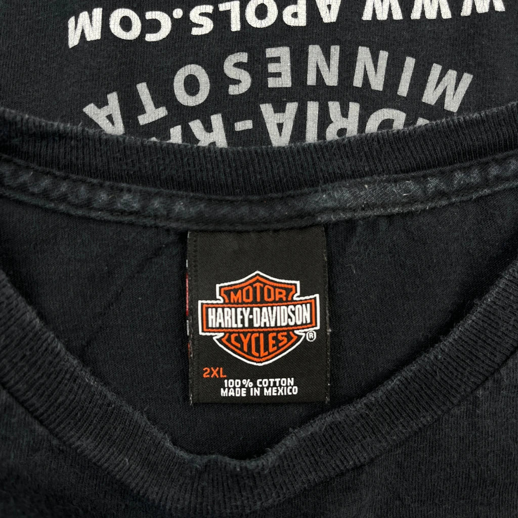 Apol'S Harley-Davidson Alexandria-Raymond Minnesota Harley Davidson Graphic T-Shirt - 2XL Black Cotton - Image 3