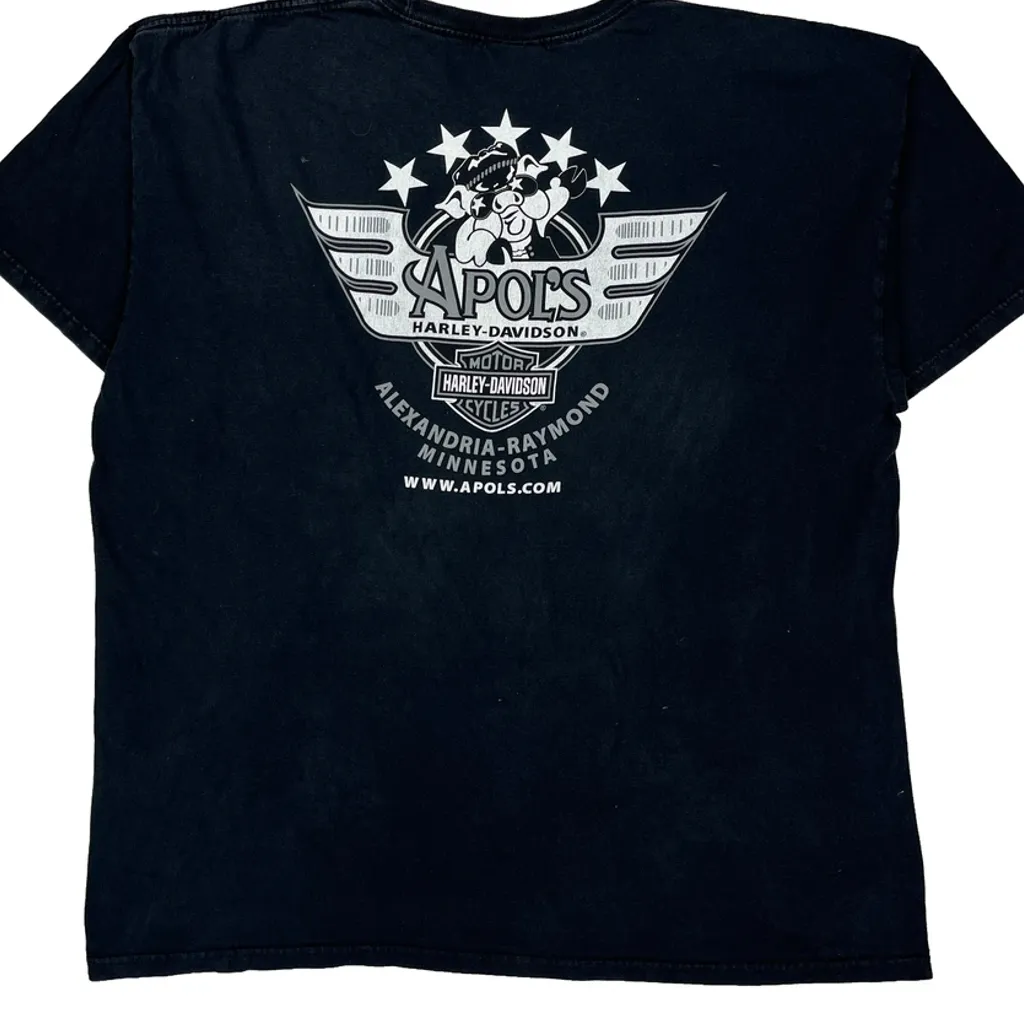 Apol'S Harley-Davidson Alexandria-Raymond Minnesota Harley Davidson Graphic T-Shirt - 2XL Black Cotton - Image 6
