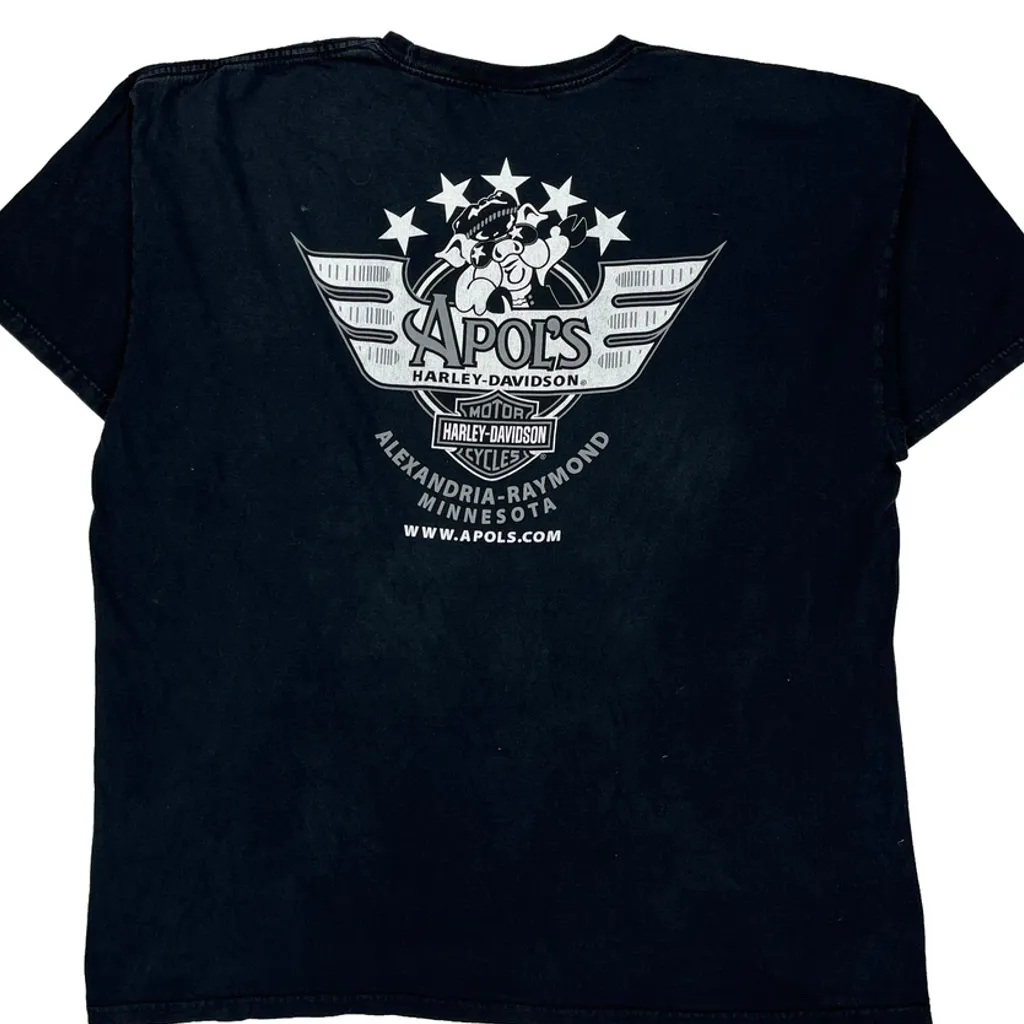 Apol'S Harley-Davidson Alexandria-Raymond Minnesota Harley Davidson Graphic T-Shirt - 2XL Black Cotton - Image 7
