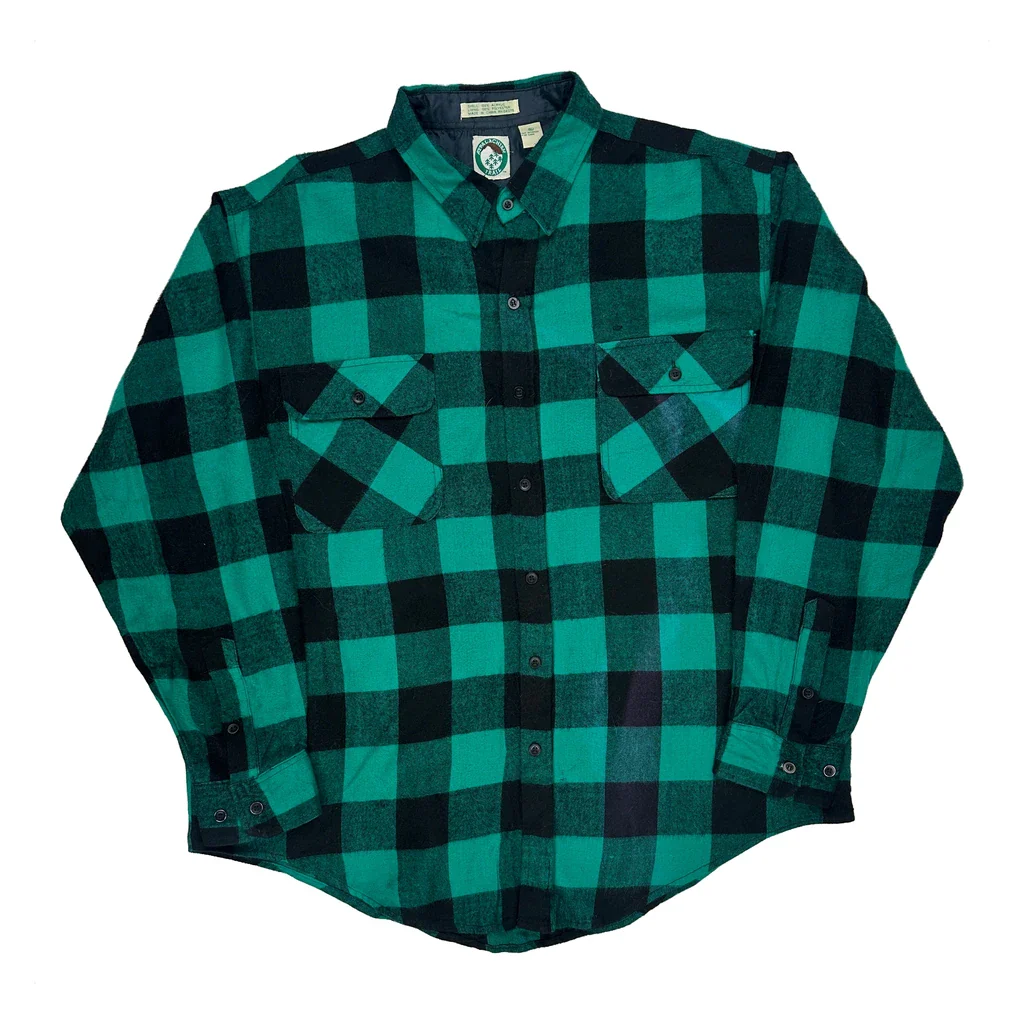 Appalachian Trail Checked Flannel Shirt - XL Green Acrylic