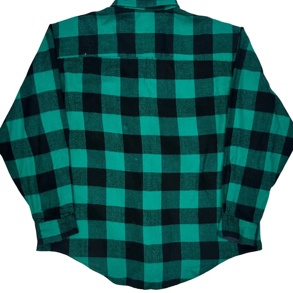 Appalachian Trail Checked Flannel Shirt - XL Green Acrylic - Image 7
