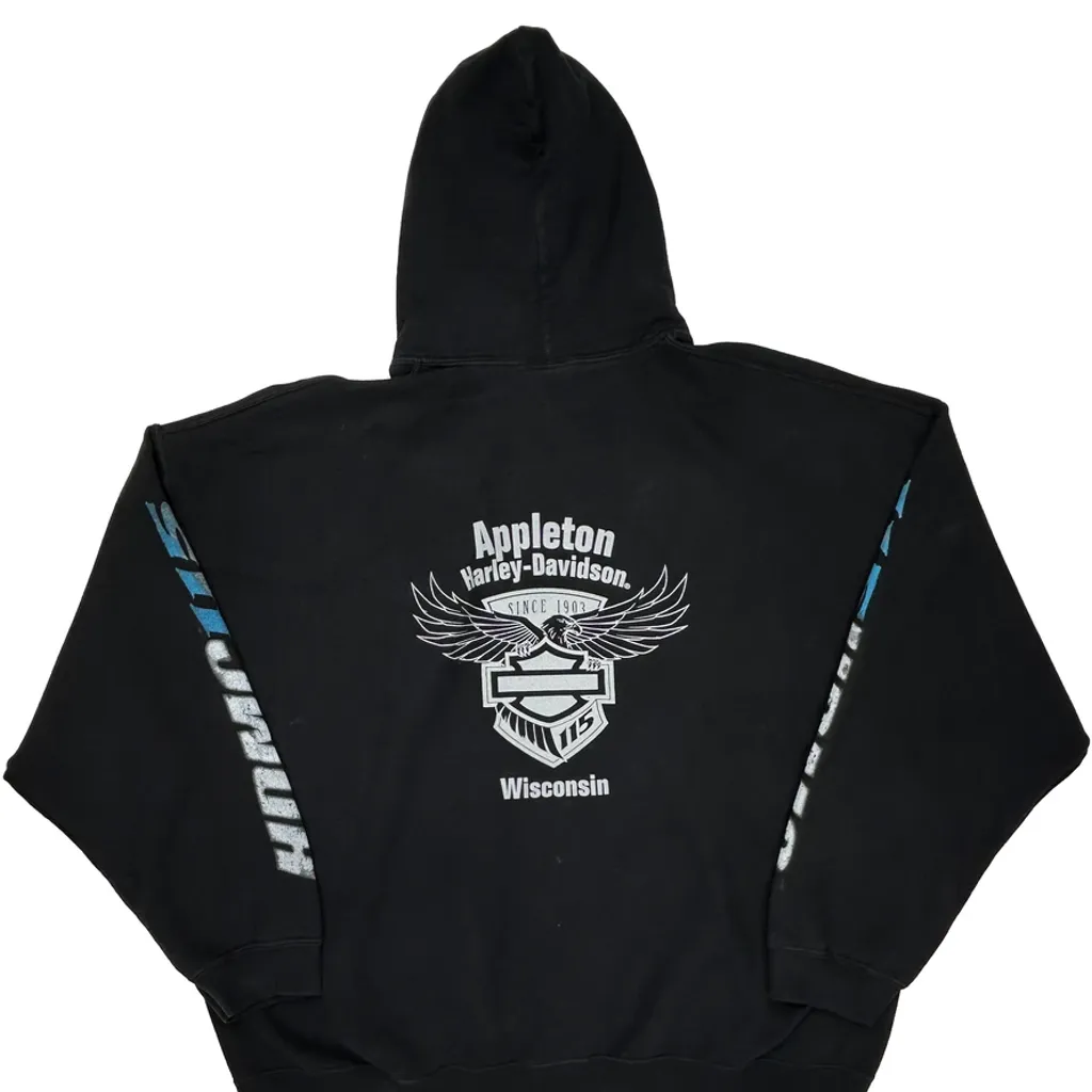 Appleton Harley-Davidson Harley Davidson Graphic Hoodie - 2XL Black Cotton - Image 7