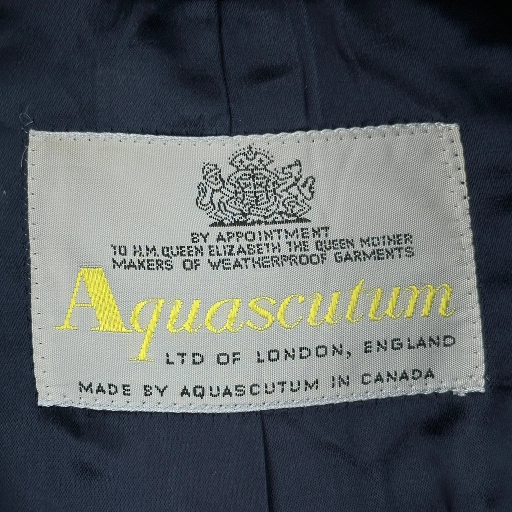 Aquascutum Double Breasted Overcoat - Large Navy Wool - Image 4