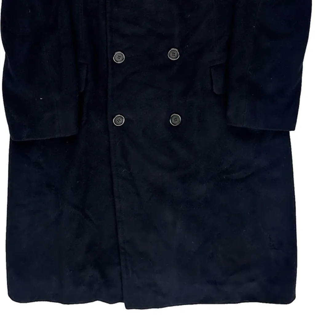 Aquascutum Double Breasted Overcoat - Large Navy Wool - Image 5