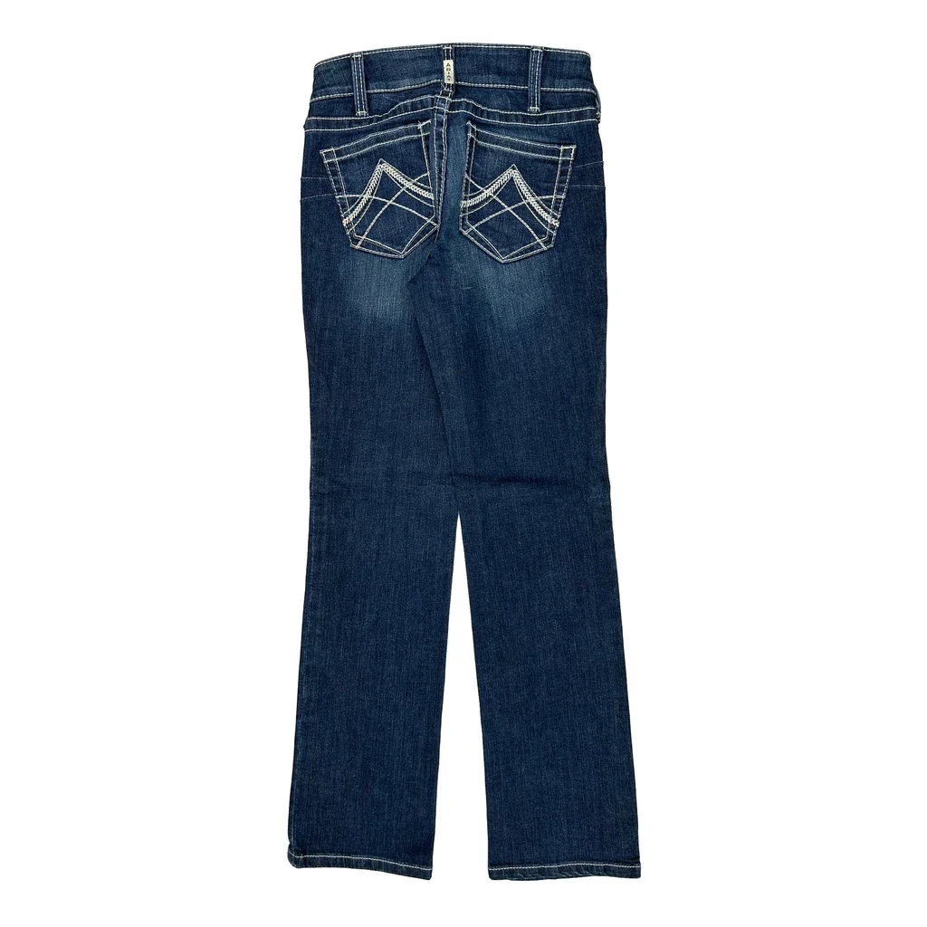 Ariat Contrast Stitch Jeans - 29W UK 8 Blue Cotton Blend