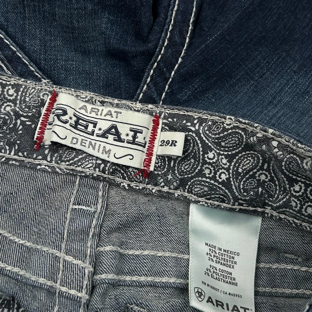 Ariat Contrast Stitch Jeans - 29W UK 8 Blue Cotton Blend - Image 6