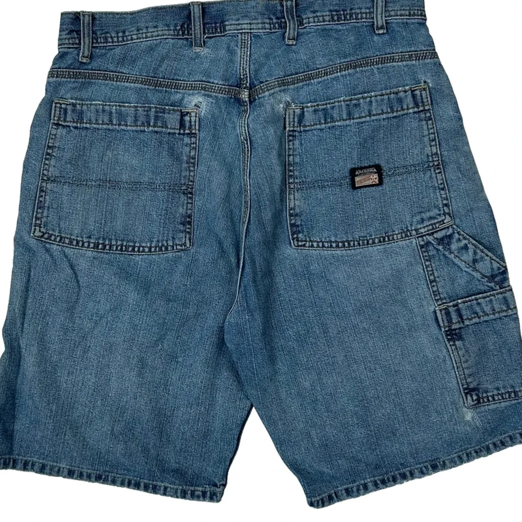 Arizona Jeans Carpenter Shorts - 32W 10L Blue Denim - Image 7