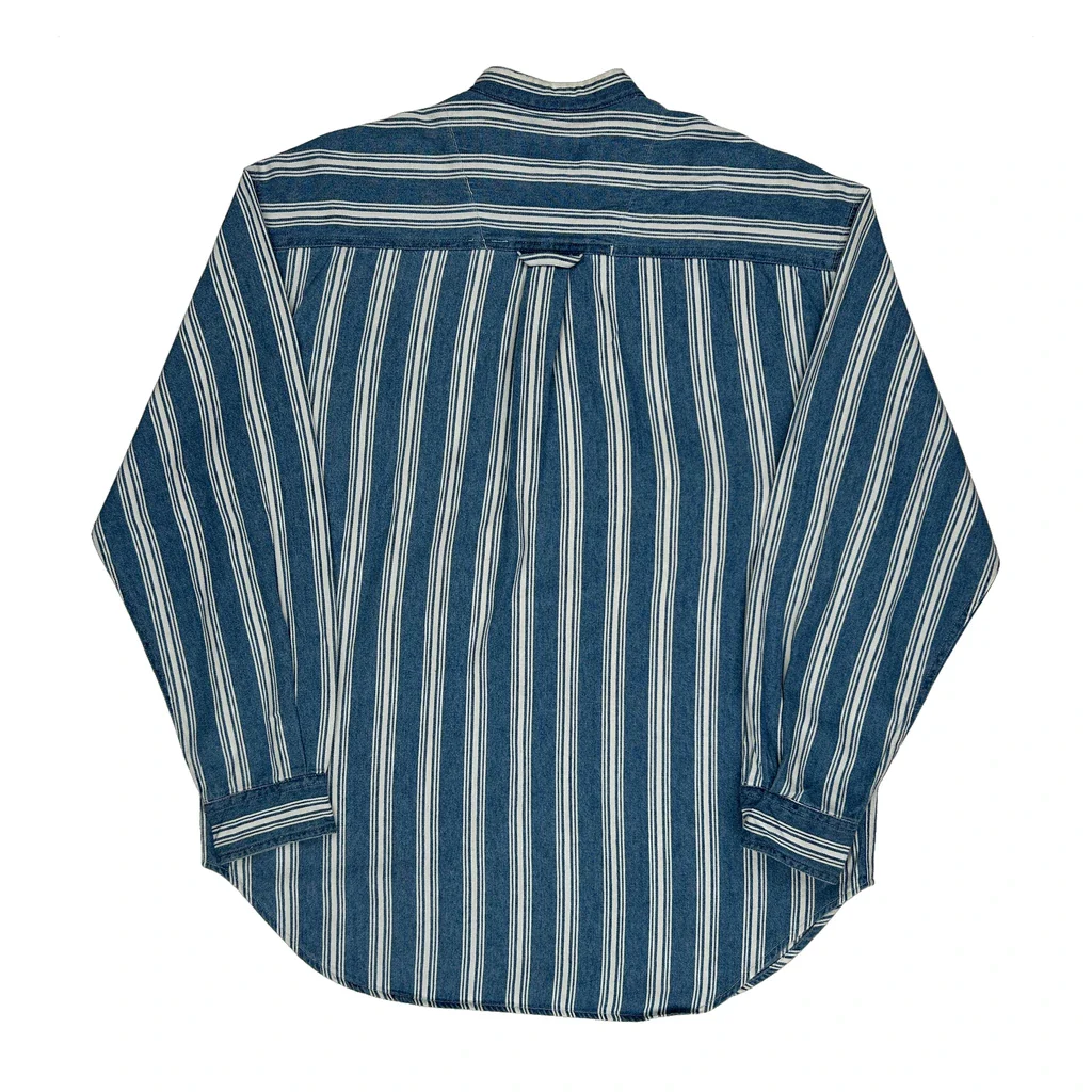 Arizona Jeans Striped Shirt - Medium Blue Cotton - Image 2
