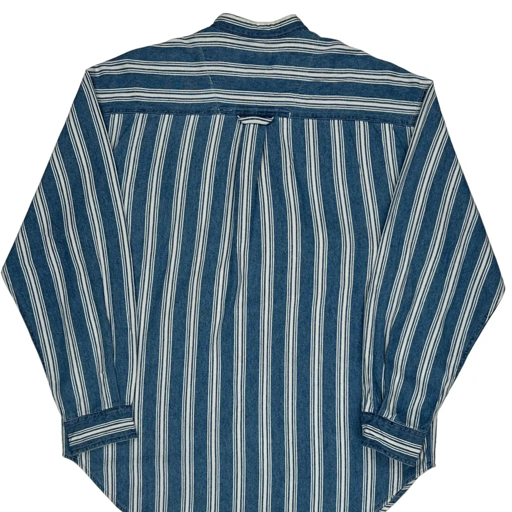 Arizona Jeans Striped Shirt - Medium Blue Cotton - Image 6