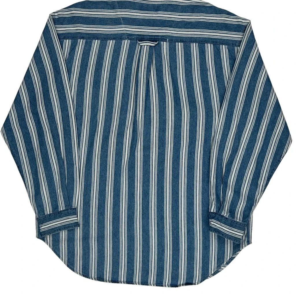 Arizona Jeans Striped Shirt - Medium Blue Cotton - Image 7