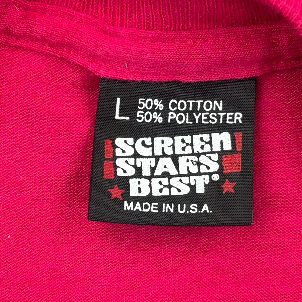 Arkansas Screen Stars Single Stitch T-Shirt - Large Red Cotton Blend - Image 3