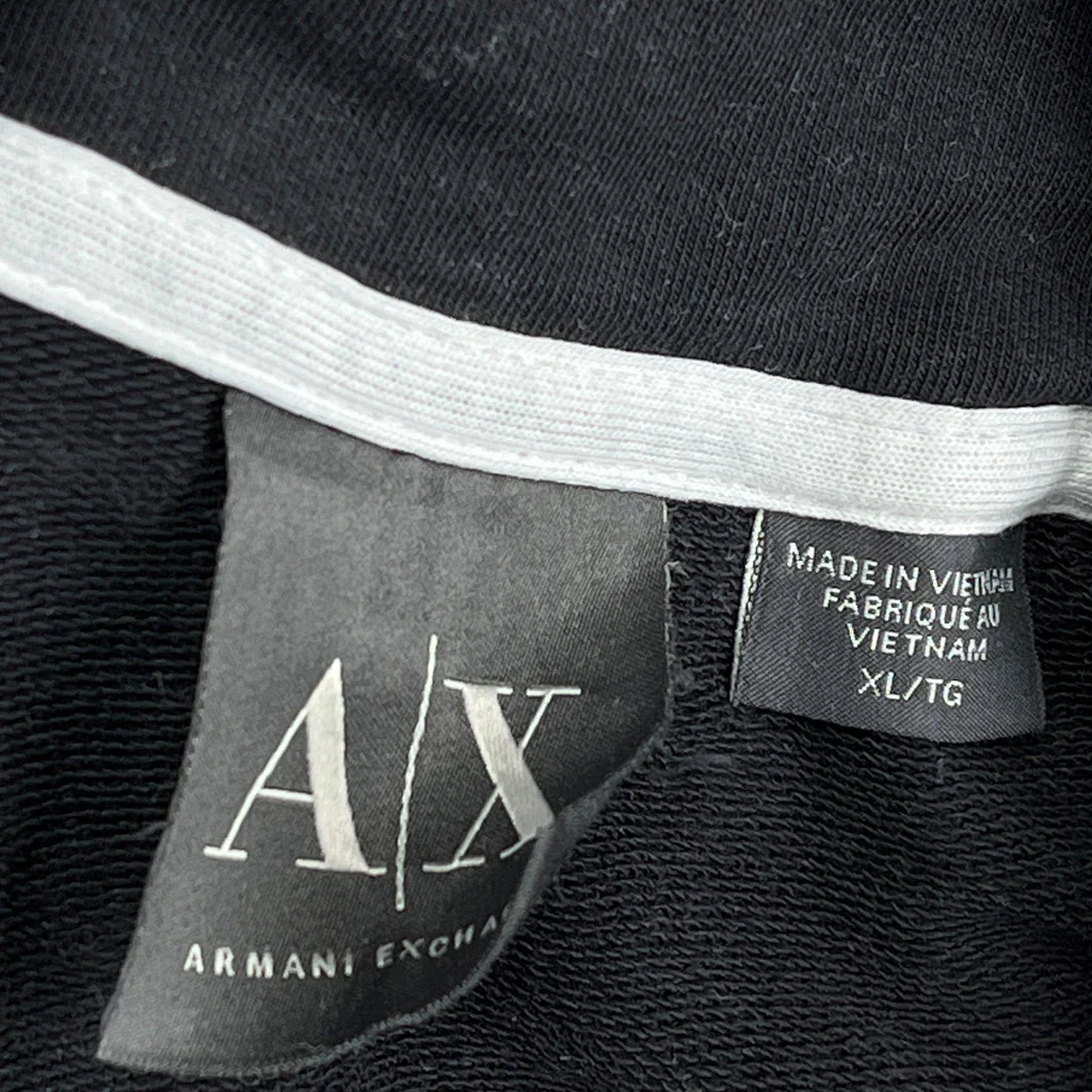 Armani Exchange 1/4 Zip - XL Black Cotton - Image 3