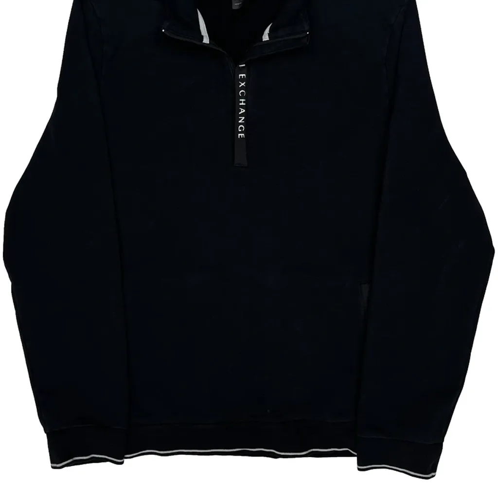 Armani Exchange 1/4 Zip - XL Black Cotton - Image 4