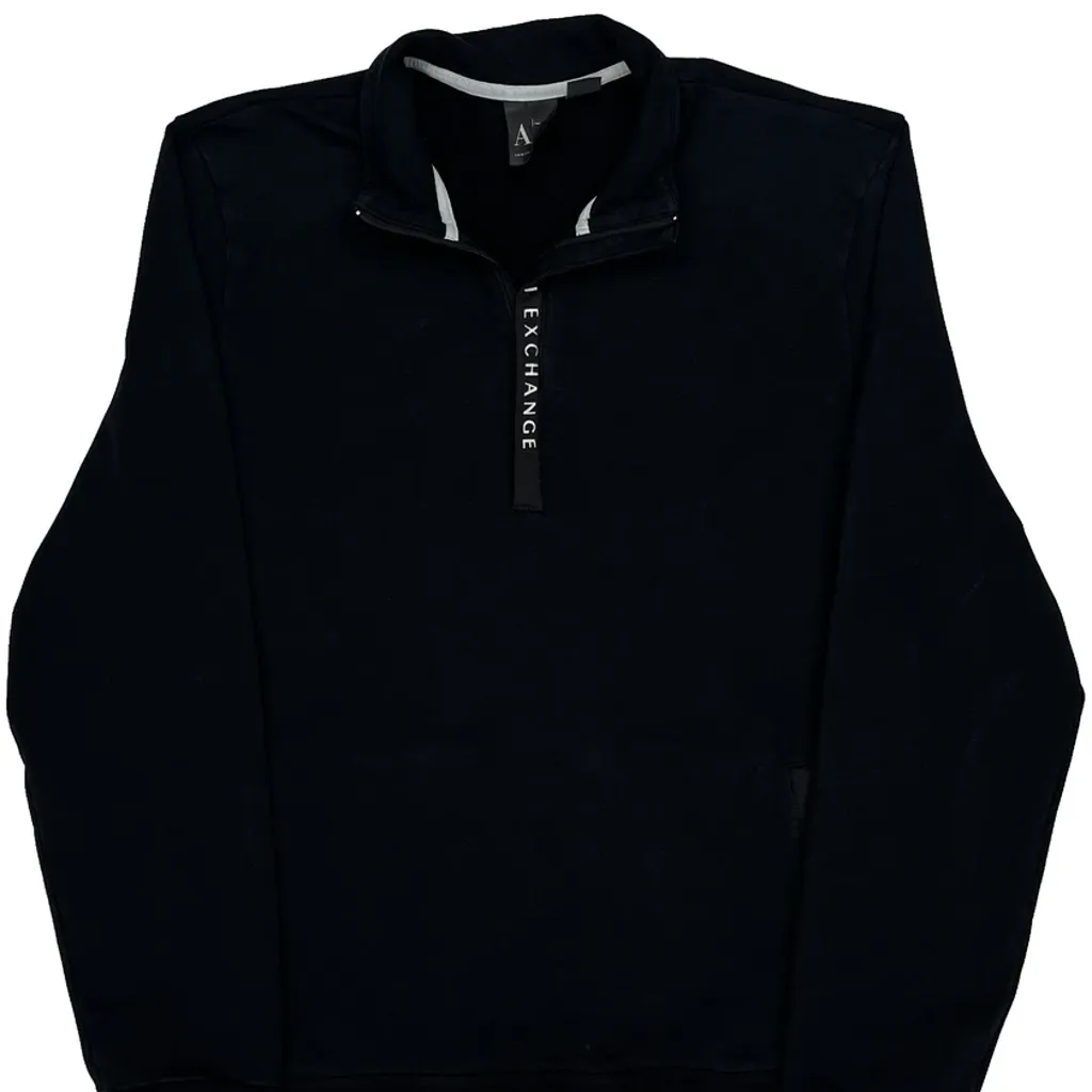 Armani Exchange 1/4 Zip - XL Black Cotton - Image 5