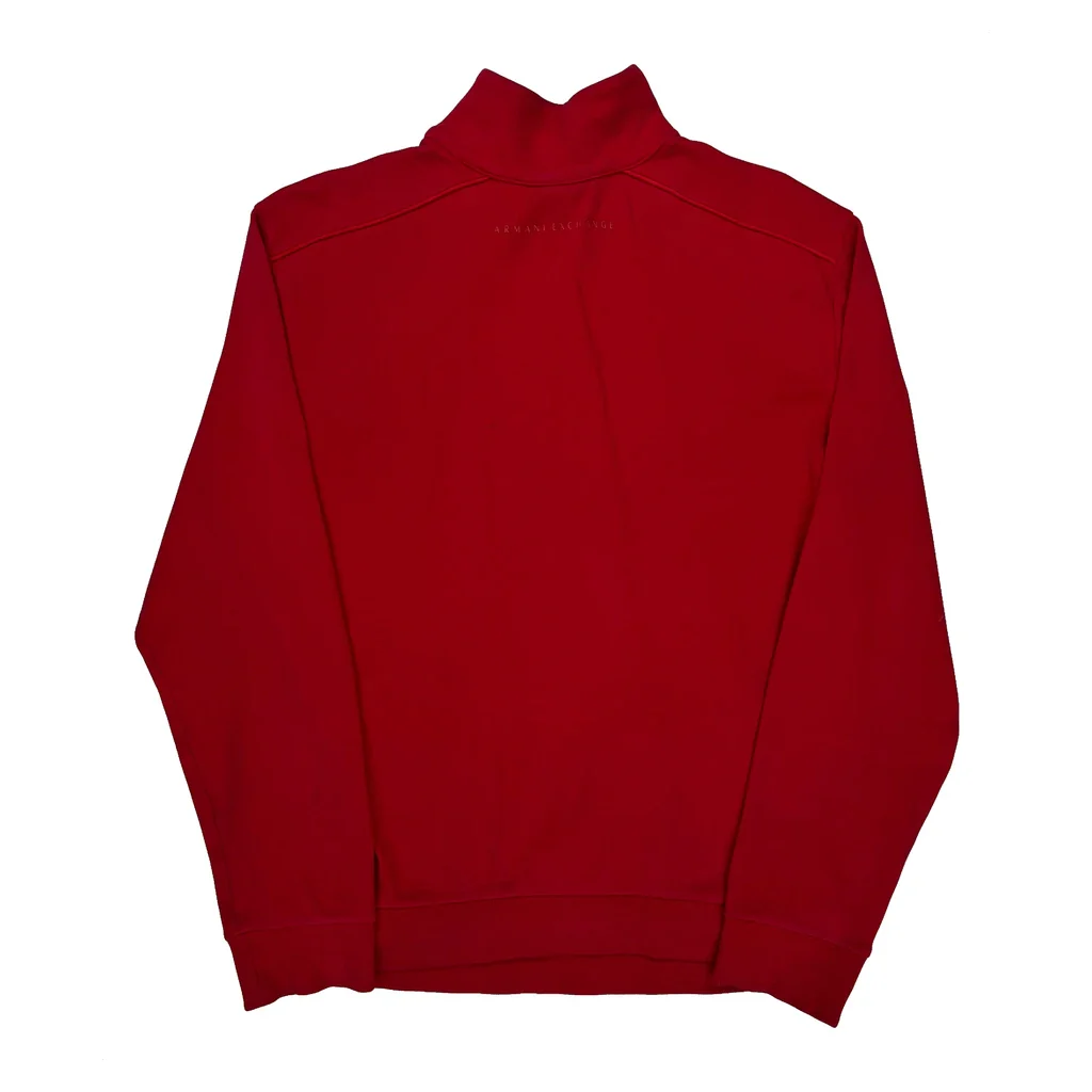 Armani Exchange 1/4 Zip - Medium Red Cotton - Image 2