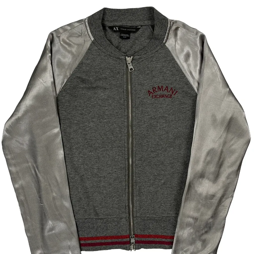 Armani Exchange Bomber Jacket - XS Grey Polyester - Image 5